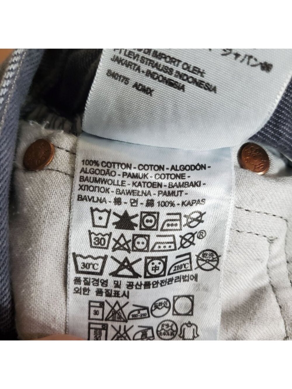 Levis Jeans Mens 42x32 Gray 501 Original Button Fly Straight *Read* - Picture 3 of 12